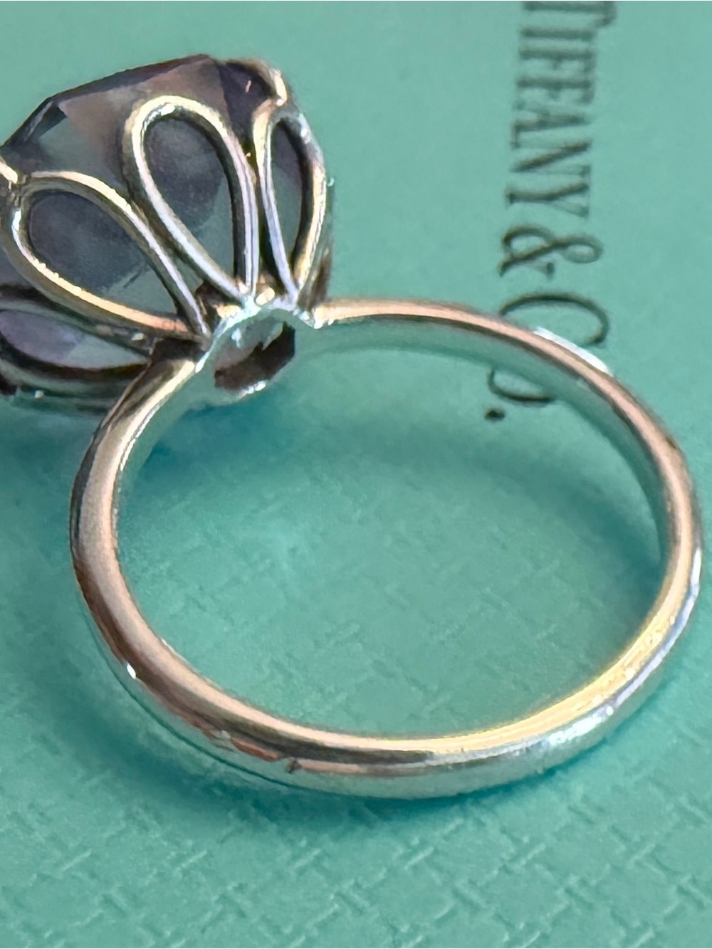 Tiffany & Co. Sterling Silver Amethyst Sparklers Ring Size 6 - Picture 10 of 10